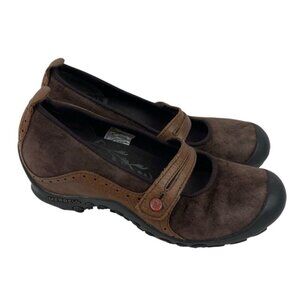 *Merrell Plaza Bandeau Shoes Womens Sz 6 Brown Leather Mary Jane Comfort Active